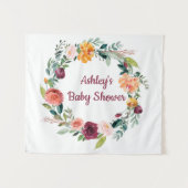 Boho Fall in Liebe Chic Herbst Babydusche Hintergr Wandteppich (Vorderseite (Horizontal))