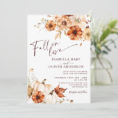 Boho Fall In Liebe Cream Pumpkin Hochzeit Einladung (Stehend Vorderseite)
