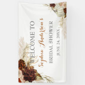 Boho Fall in Liebe Flora Burnt Orange Brautparty Banner (Vertikal)