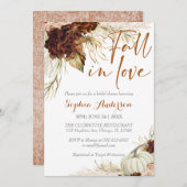 Boho Fall in Liebe Flora Burnt Orange Brautparty Einladung (Vorne/Hinten)