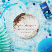 Boho Fall in Liebe Flora Burnt Orange Brautparty Pappteller (Party)