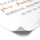 Boho Fall in Liebe Flora Burnt Orange Brautparty Poster (Ecke)