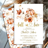 Boho Fall in Liebe Gold Creme Pumpkin Brautparty Einladung
