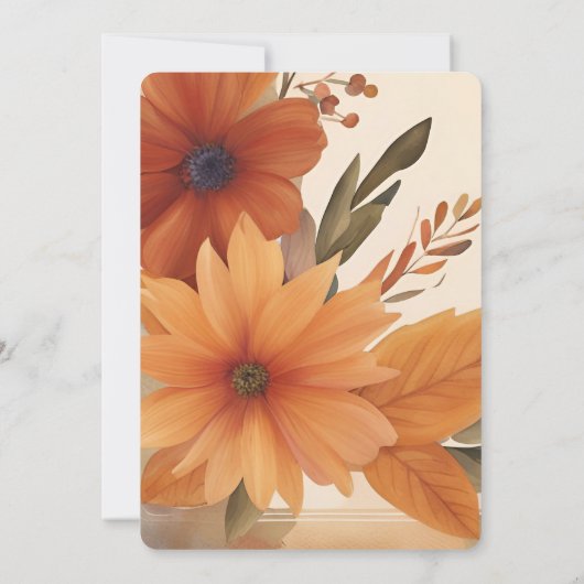 Boho Fall in Liebe Herbst Orange Brautparty Einladung (Rückseite)