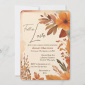 Boho Fall in Liebe Herbst Orange Brautparty Einladung (Vorderseite)