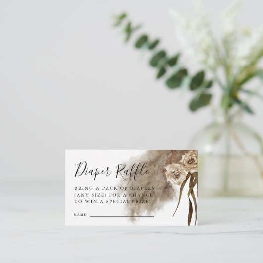 Boho Fall in Liebe Pampas Grass Diaper Raffel Begleitkarte (Stehend Vorderseite)