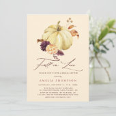Boho Fall in Liebe Pumpkin Bridal Dusche Einladung (Stehend Vorderseite)