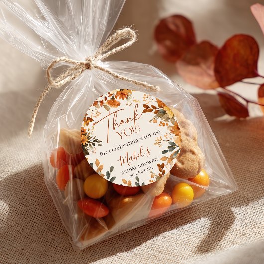 Boho Fall in Liebe Wasserfarbe Rustikal Vielen Dan Runder Aufkleber