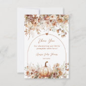 Boho Fall in Liebe Wildblume Babydusche Dankeskarte (Vorderseite)