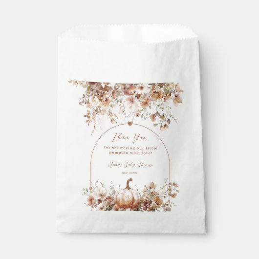 Boho Fall in Liebe Wildblume Babydusche Geschenktütchen (Vorderseite)