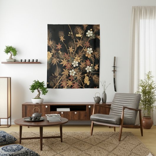 Boho Fall Japanisch Wandteppich