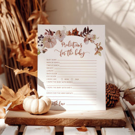 Boho Fall Kleine Kürbis Blumenbaby Vorhersagen