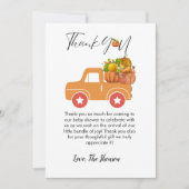 Boho Fall Kürbis Babydusche Danke Karte (Vorderseite)