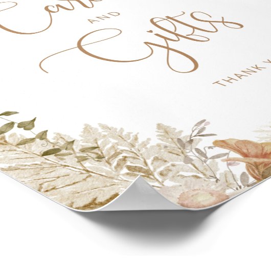 Boho Fall Kürbis Blumenkarten und Geschenkposter Poster (Ecke)