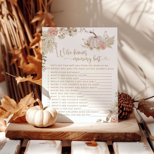 Boho Fall Kürbis Blumenkohl Wer Mami am besten ken