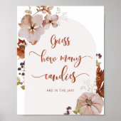 Boho Fall Kürbis Blumenraten wie viele Bonbons Poster (Vorne)