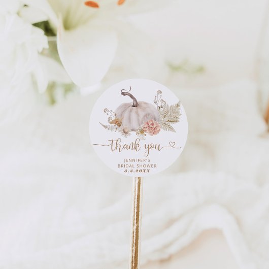 Boho Fall Kürbis danke Ihnen klassischen Rundaufkl Runder Aufkleber