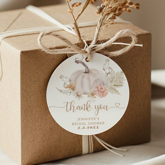 Boho Fall Kürbis danke Ihnen Tag Geschenkanhänger