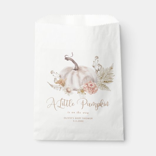 Boho Fall Kürbis nehmen Sie eine Leckerei Gefallen Geschenktütchen (Vorderseite)