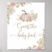 Boho Fall Kürbis raten Sie das Baby Food Poster (Vorne)