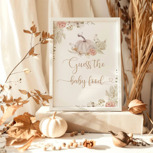 Boho Fall Kürbis raten Sie das Baby Food Poster
