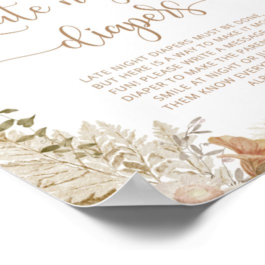 Boho fall Kürbis Späte Nacht Windeln Spiel Poster (Ecke)