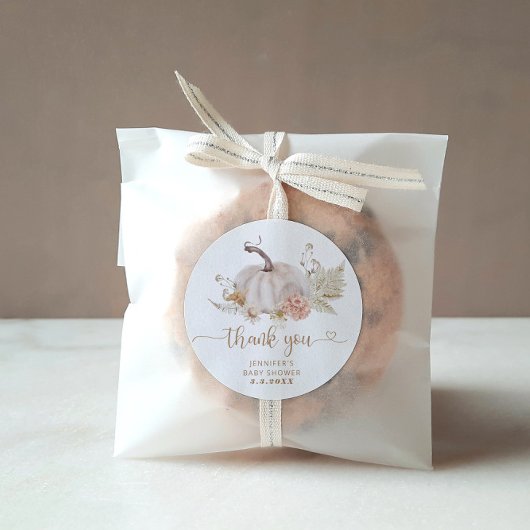 Boho Fall Kürbis vielen Dank Runder Aufkleber