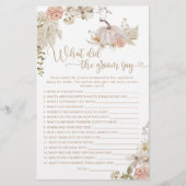 Boho Fall Kürbis Was hat der Bräutigam gesagt (Vorderseite)