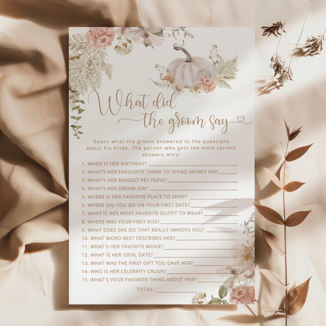 Boho Fall Kürbis Was hat der Bräutigam gesagt (Von Creator hochgeladen)