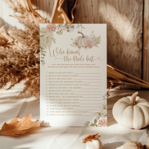 Boho Fall Kürbis Wer die Braut besten Spiel kennt