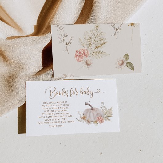 Boho Fall Kürbisbücher für Baby-Ticket-Gehäuse Begleitkarte
