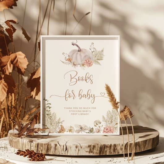 Boho Fall Kürbisbücher für Babyposter Poster