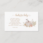 Boho Fall Kürbisbücher für Babyticket Begleitkarte (Vorderseite)