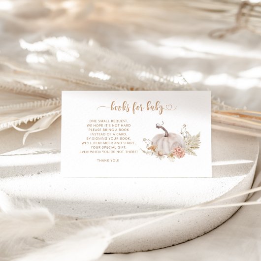 Boho Fall Kürbisbücher für Babyticket Begleitkarte