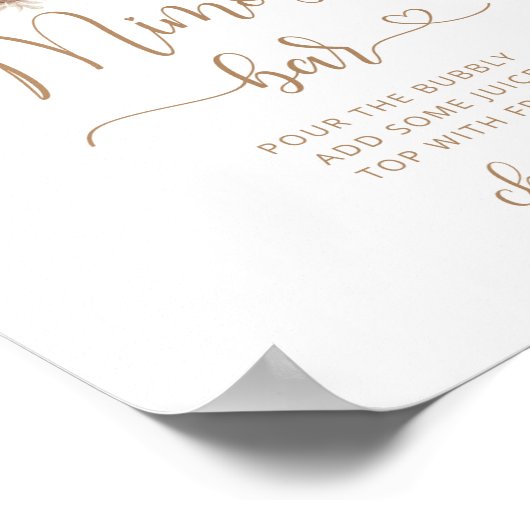 Boho fall Kürbismimosa Bar Poster (Ecke)