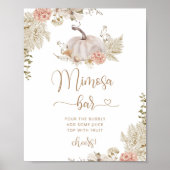 Boho fall Kürbismimosa Bar Poster (Vorne)