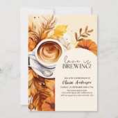 Boho Fall Liebe braut Kaffee Brautparty Einladung (Vorderseite)