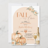 Boho Fall Liebe Floral Pumpkin Engagement Party Einladung (Vorderseite)