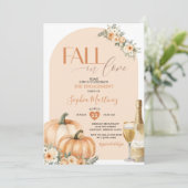 Boho Fall Liebe Floral Pumpkin Engagement Party Einladung (Stehend Vorderseite)