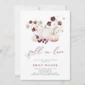 Boho Fall Liebe Wildblume Pumpkin Brautparty Einladung (Vorderseite)