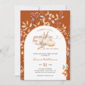 Boho Fall Little Pumpkin Baby Shower Arch Einladung (Vorderseite)