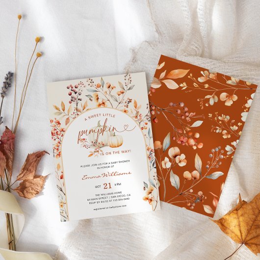 Boho Fall Little Pumpkin Baby Shower Arch Einladung