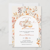 Boho Fall Little Pumpkin Baby Shower Arch Einladung (Vorderseite)