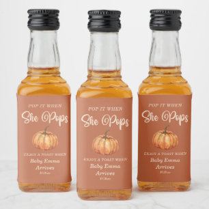 Boho Fall Little Pumpkin Baby Shower Fevor Alkoholflaschenetikett