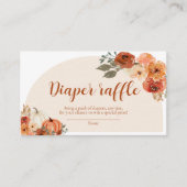 Boho Fall Little Pumpkin Diaper Raffle Baby Dusche Begleitkarte (Vorderseite)