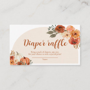 Boho Fall Little Pumpkin Diaper Raffle Baby Dusche Begleitkarte