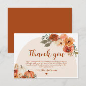 Boho Fall Little Pumpkin Herbstdusche Dankeskarte (Vorne/Hinten)