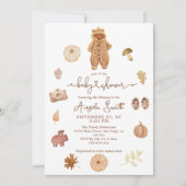 Boho Fall Minimalistisch moderne neutrale Babydusc Einladung (Vorderseite)