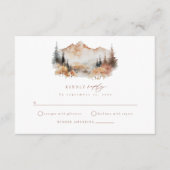 Boho Fall Mountain Wedding RSVP Enclosure Card Begleitkarte (Vorderseite)