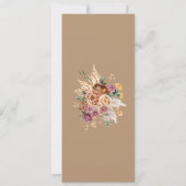 Boho Fall Pampas Floral Wedding Menu Cards Einladung (Rückseite)
